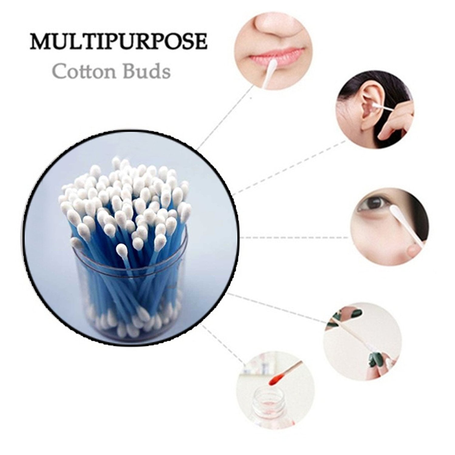 6010 Small Cotton Buds for ear cleaning, soft and natural cotton swabs (100 per pack) 6010 Small Cotton Buds for ear cleaning, soft and natural cotton swabs (100 per pack)